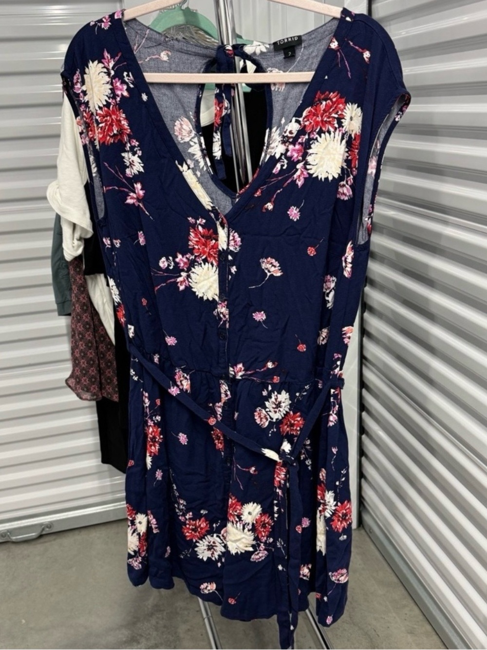 Torrid | Romper in Navy Blue with Floral Design | size 2
